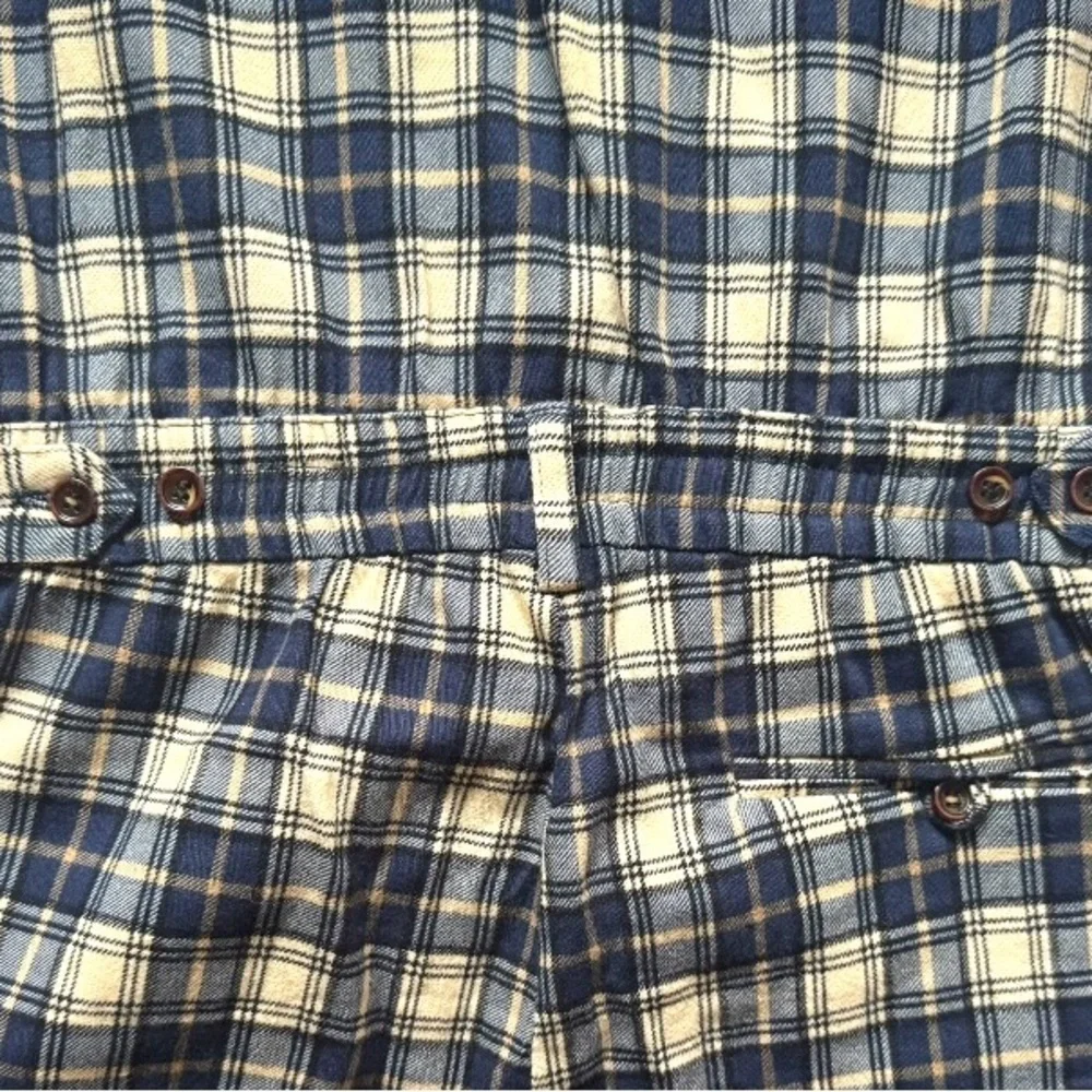 NWOT Men's ROMPERJACK short sleeved romper, jumpsuit, blue plaid flannel, size L